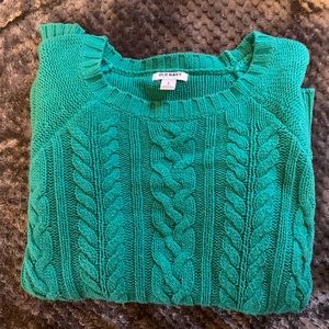 OLD NAVY Teal cable knit sweater